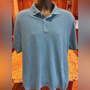 johnnie-O men’s “Hangin’‎ Out” polo. Classic Blue with logo on back collar.